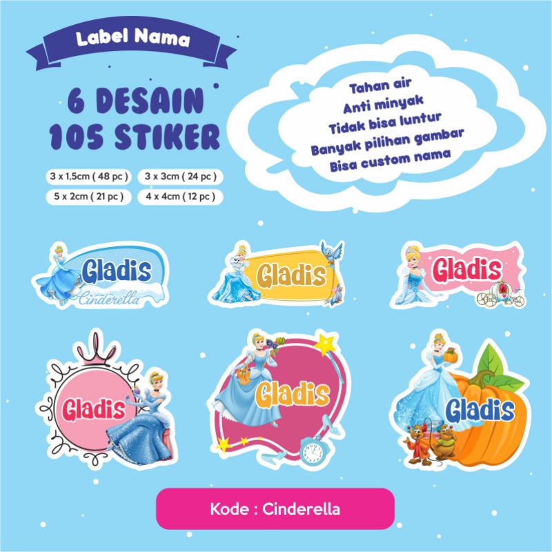 

Stiker Nama 105 PCS (karakter C) karakter waterproof/anti air