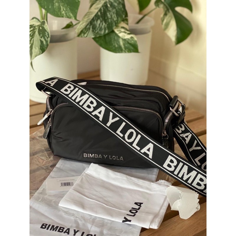READY STOCK Bimba Y Lola tas selempang authentic parasut black hitam best seller medium