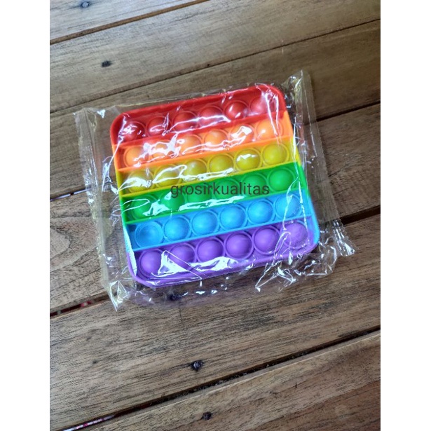 POP IT MURAH RAINBOW VIRAL MAINAN ANAK HITZ POPIT PUSH UP-Square shape