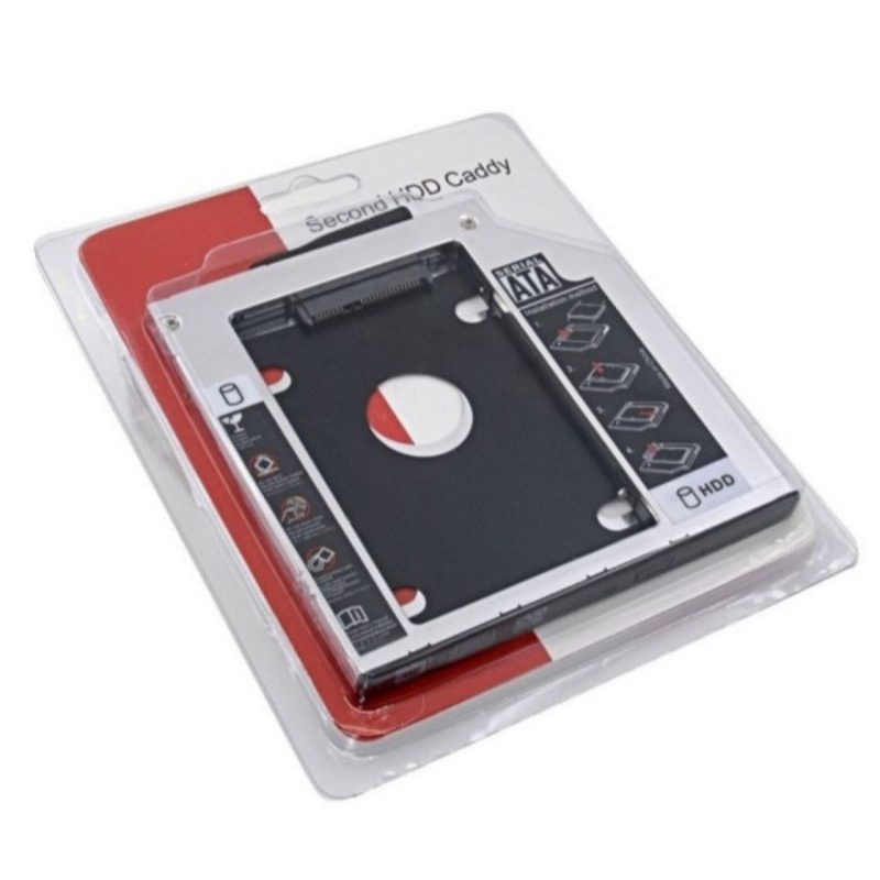 SSD HDD Caddy Slim 9.5mm SATA DVD Slot Hardisk -GRC- -BR-HDSC95