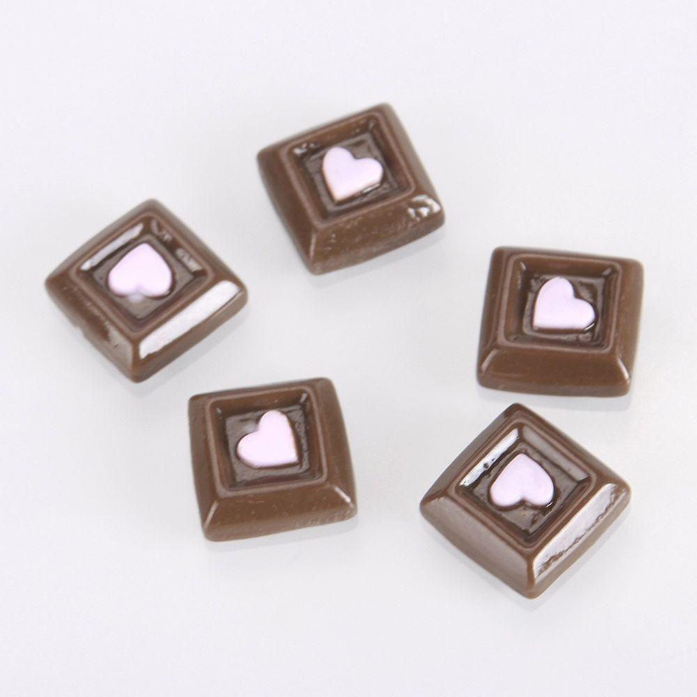 [Elegan] Coklat Flatback Resin Sweet Candy Parts Art Charm Model 10*25mm Dekorasi Miniatur