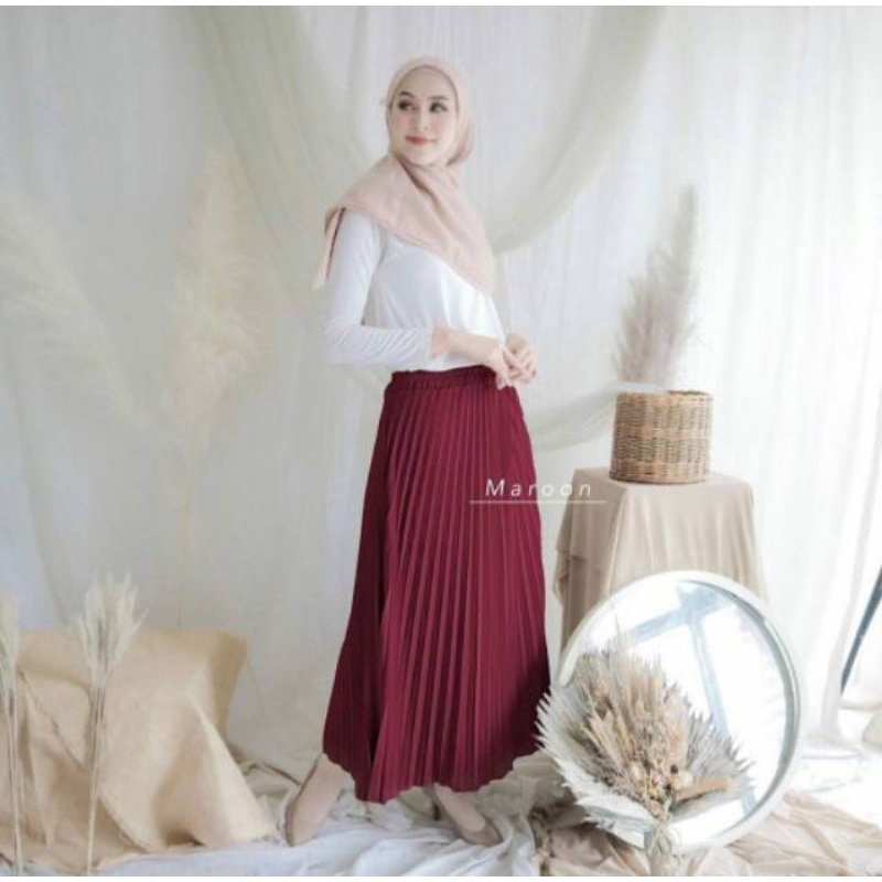 Rok Plisket Premium Dewasa Tebal Bahan Hyget Premium