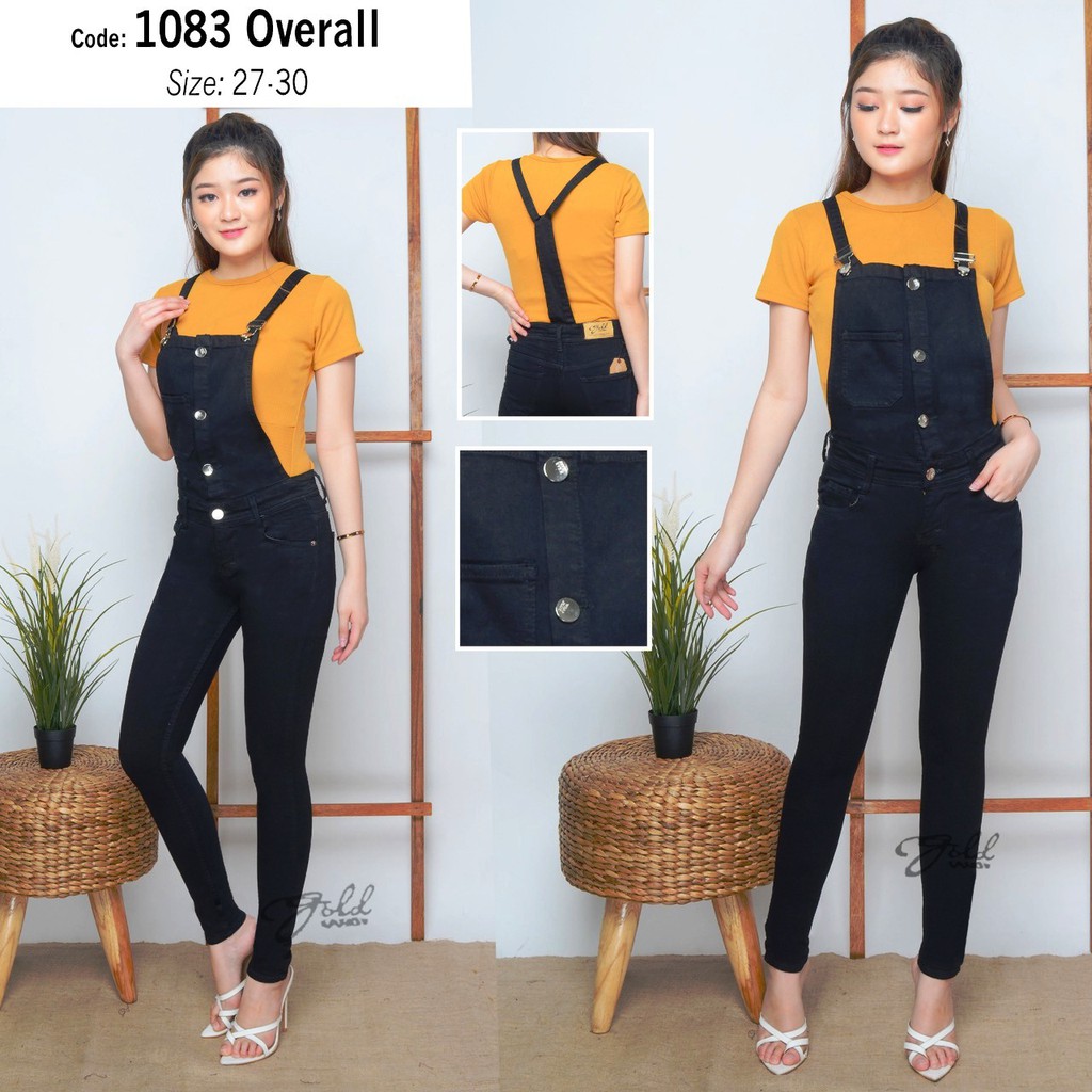 Celana Jeans Overall Wanita Model Terbaru-Real Pict