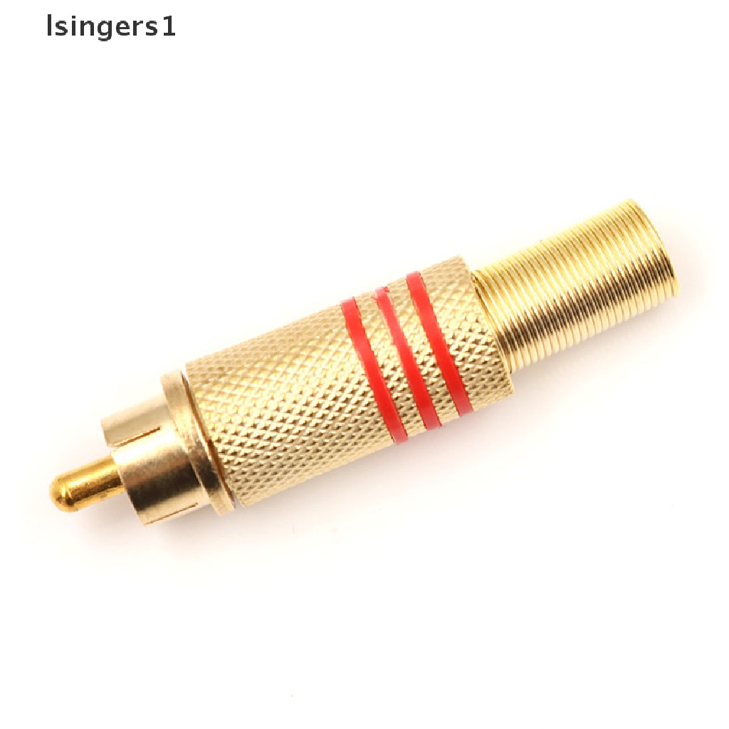 (lsingers1) 10pcs Konektor Jack Audio RCA Male Warna Merah / Hitam / Emas