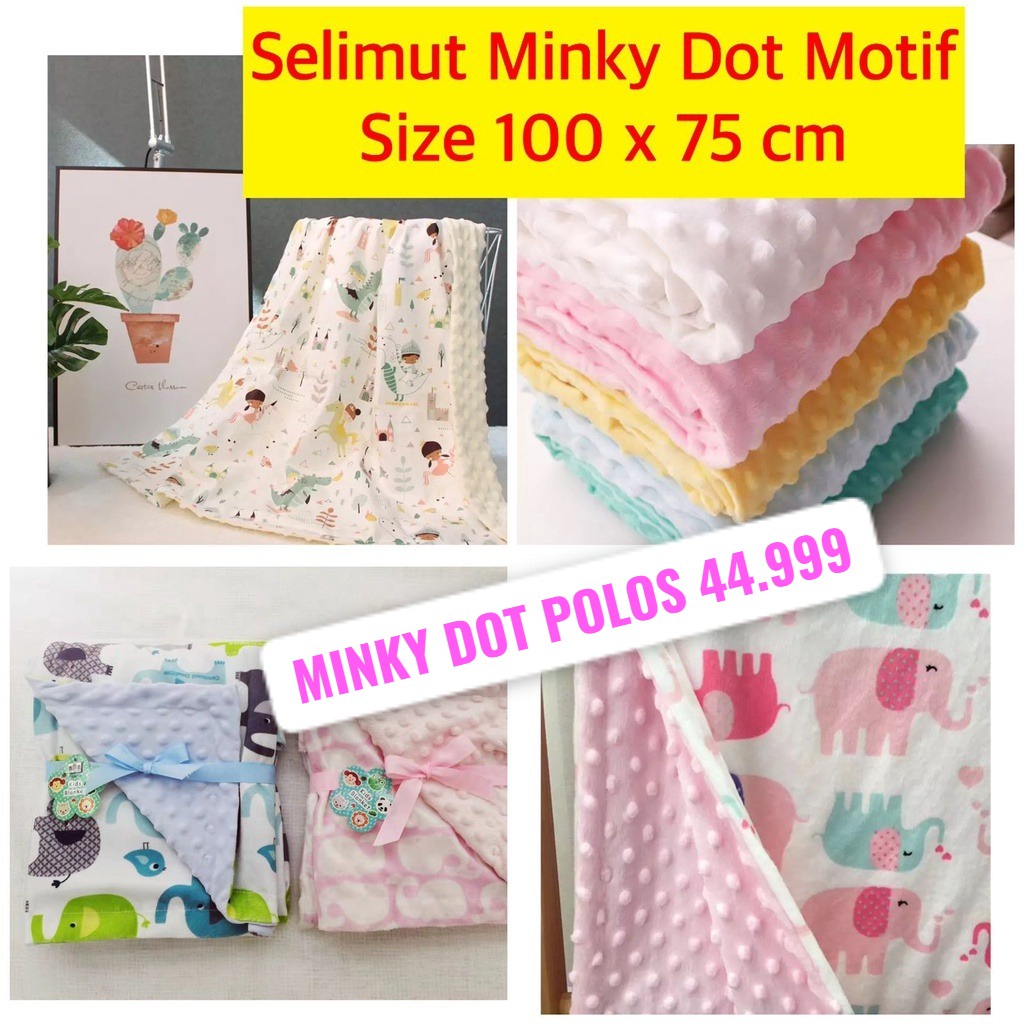 SELIMUT BAYI POLOS  MINKY SELIMUT DOUDOU  SELIMUT Carter POLOS BABY BLANKET POLOS SELIMUT Doudou candy dot Minky Selimut Minky Dot Motif Blanket Cotton On Minky Selimut Bintik Motif | Selimut Minky Fleece Motif Selimut motif Dot Minky / Soft Baby Blanket