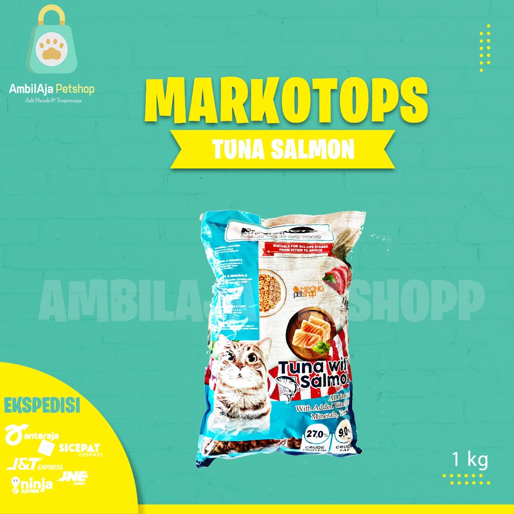 Makanan kucing Markotops 1kg All Variant Dry Food For All Life Stages