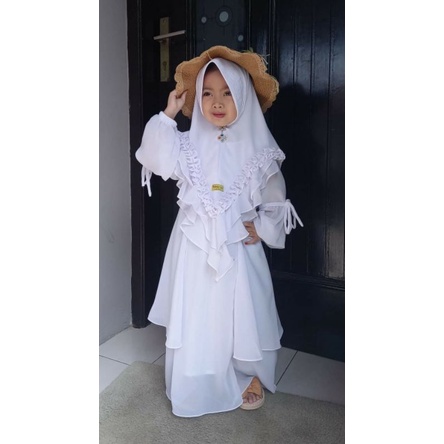 Gamis Putih anak / Gamis syari anak putih premium / Gamis manasik anak / Gamis Ceruty putih