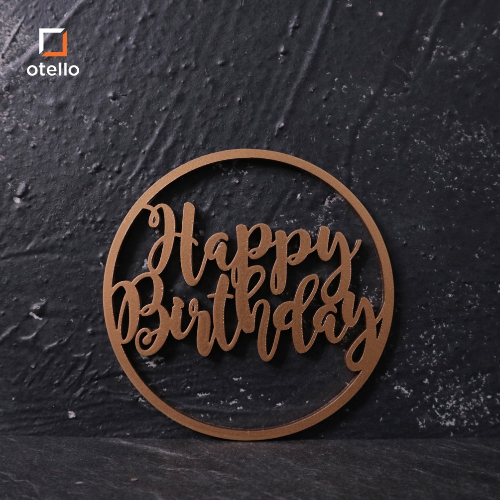 Stiker Label Akrilik Timbul | Happy Birthday | Hiasan Hampers Tag Kado | Dekorasi Kotak Kado