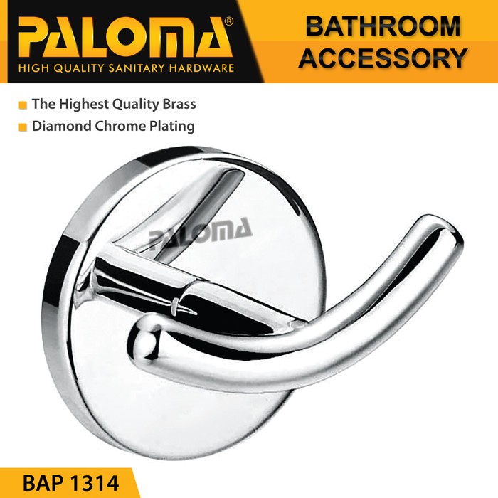 PALOMA BAP 1314 Kapstok Gantungan Baju Handuk Rak Hanger Mandi 2 Kait