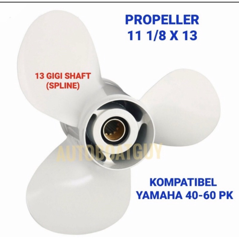 propeller / baling baling / kipas mesin tempel yamaha tohatsu 40 50 60 pk