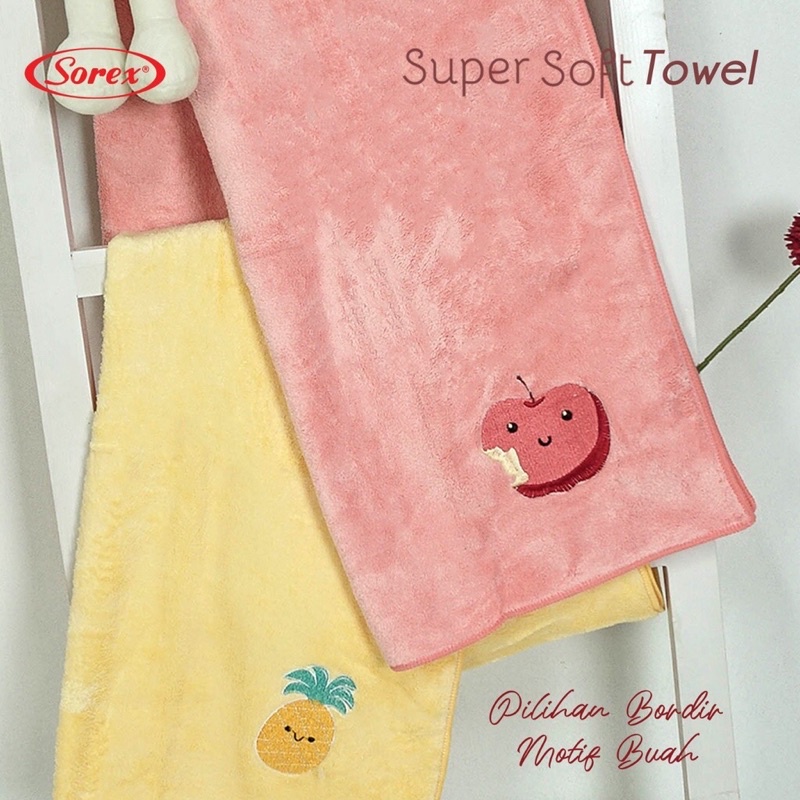 Sorex Handuk Mandi Dewasa Super Soft Towel Lembut Daya Serap Tinggi Corak Bordir HM 906