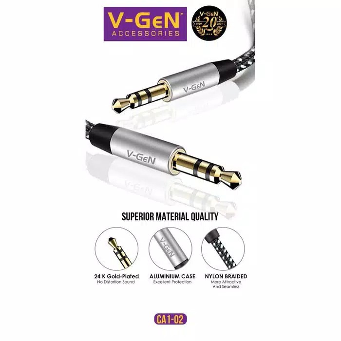 KABEL AUX V-GEN 3.5 1M CA1-02 KABEL AUDIO