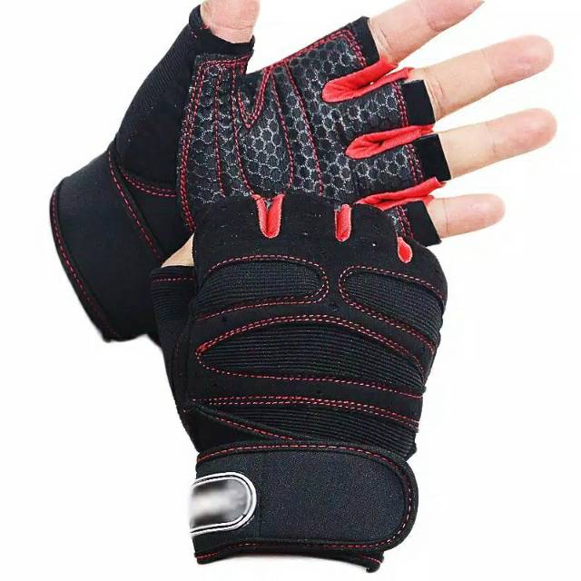 Sarung tangan gym gloves fitness sports glove training weight lifting half finger setengah jari