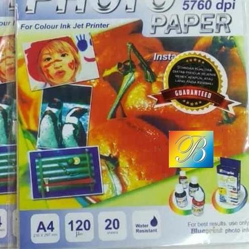 

Glossy Sticker Photo Paper A4 120gsm isi 20 lembar Kertas Blueprint