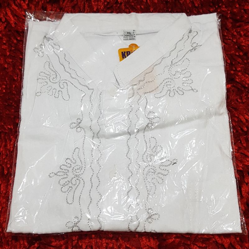 Baju Koko Muslim Hem Kemeja Kerah DWS Bordir PE - XL - Krisna Bali Asli