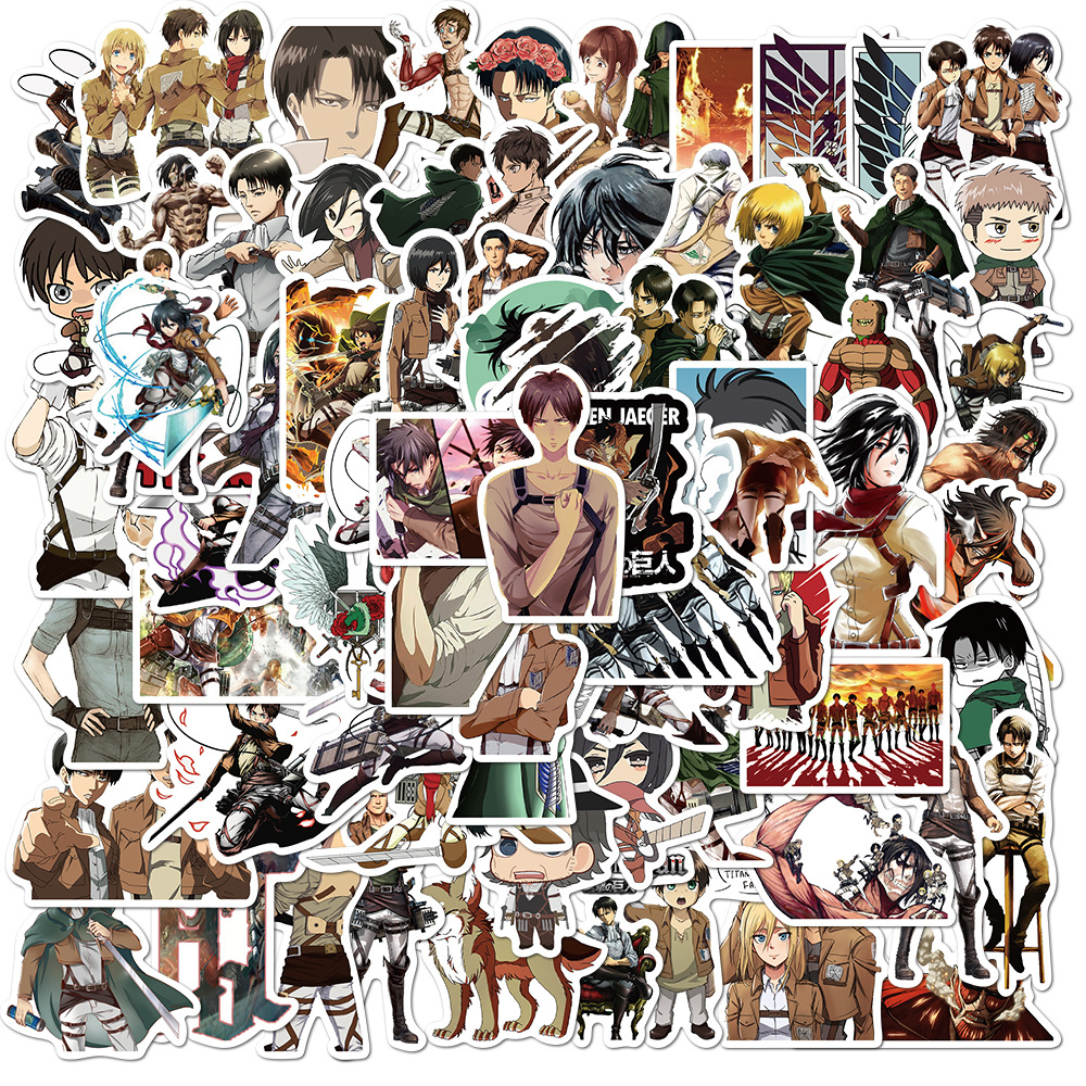 100 cartoon attack on titan graffiti stickers mobile phone case skateboard luggage waterproof stickers