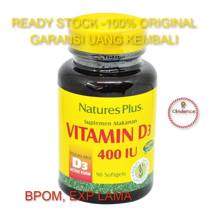 Promo Terbatas Natures Plus Vitamin D3 400 Iu Bpom100 Original Amerika