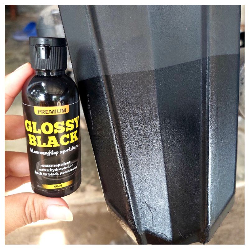 Trim Restorer, Penghitam Trim,  Semir Mobil dan Motor GLOSSY BLACK Permanent Gel 250ml