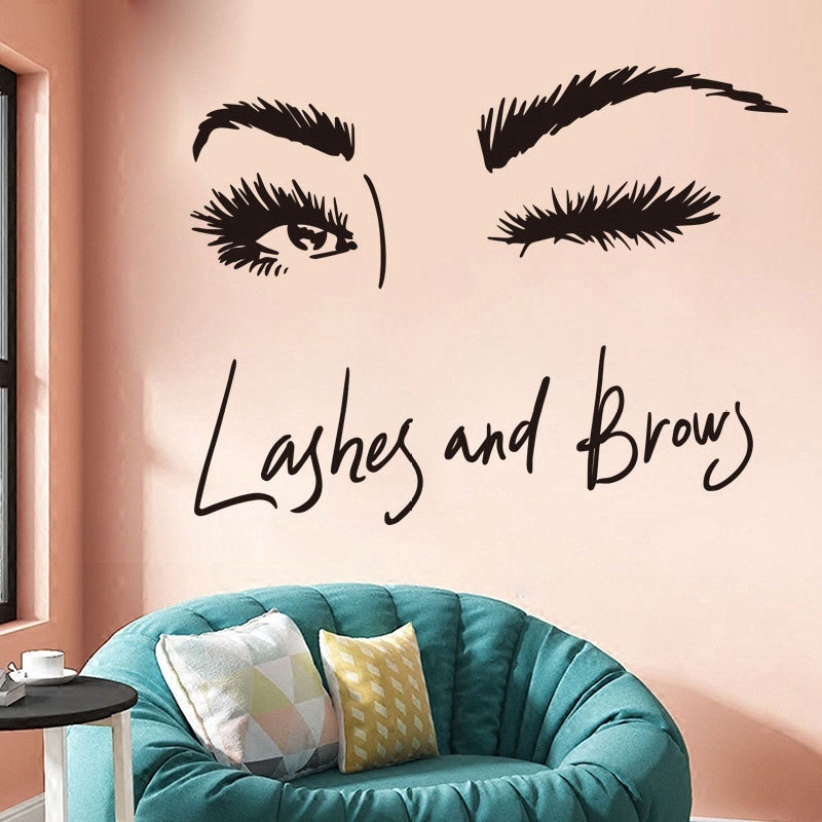 Long Eyelash Girl Wall Stickers for Living Room Sofa Bedroom and Wall Background Decoration Supplies