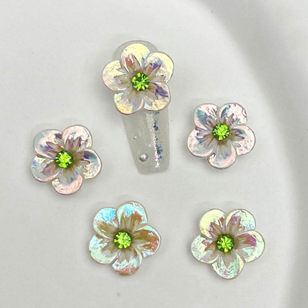 Mxbeauty Bunga Nail Art Dekorasi Manis Lima Kelopak Bunga Fashion DIY Hiasan Kuku 3D Perhiasan Kuku
