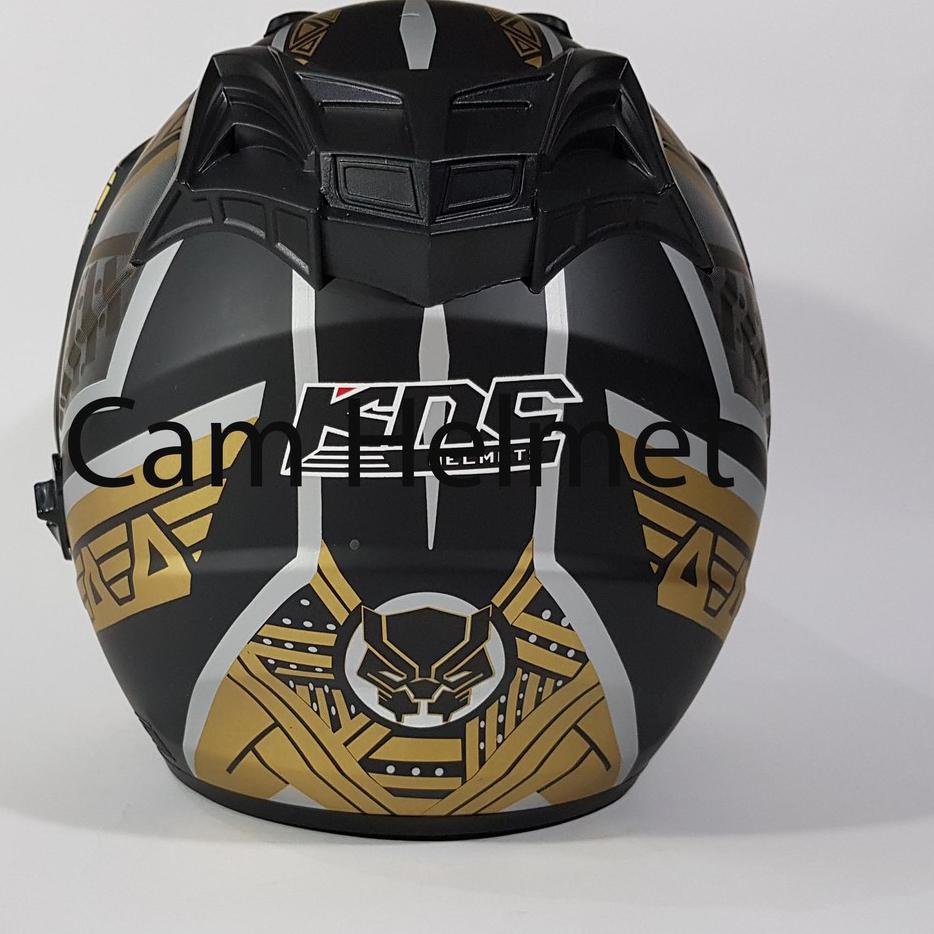 Terlaris Helm Motor SNI DMN KNC  panther black doff Gold Jp-7 