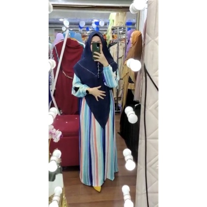 Dress Afshari Atasan Jersi High quality Korea