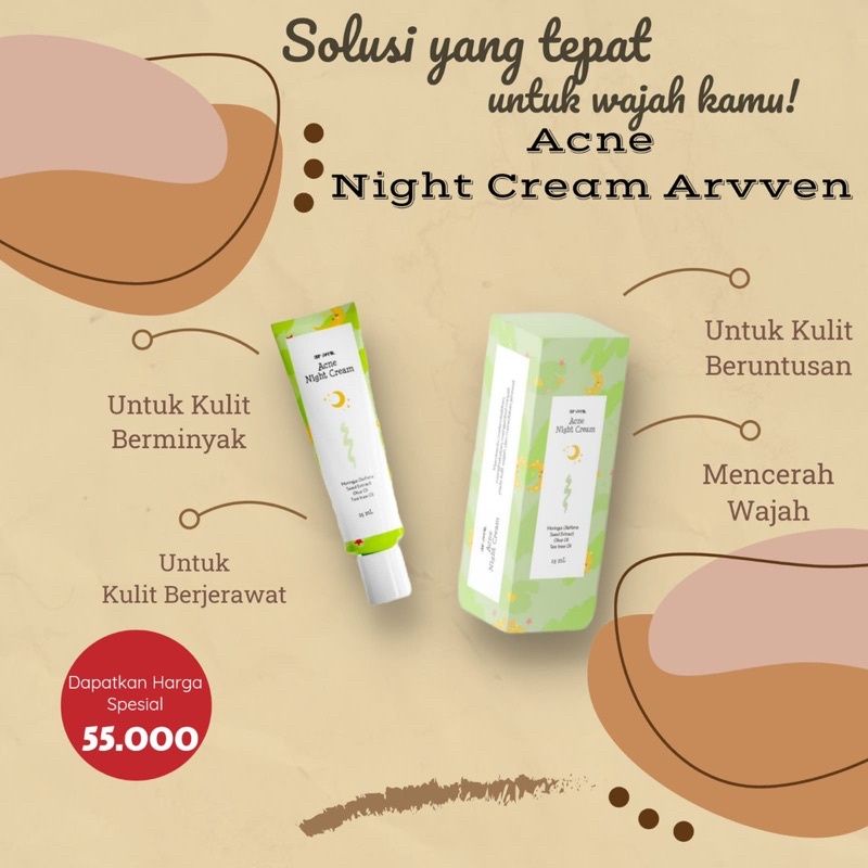 Arvven Night Cream Series Acne Mulberry suncare 15ml