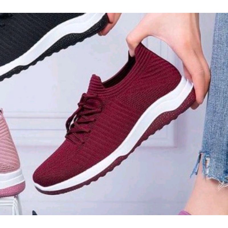 Sepatu wanita sneakers import korea version Feata A 2023  anti Selip WAJIB BACA DESKRIPSI !!!!!!-A 2023 Merah