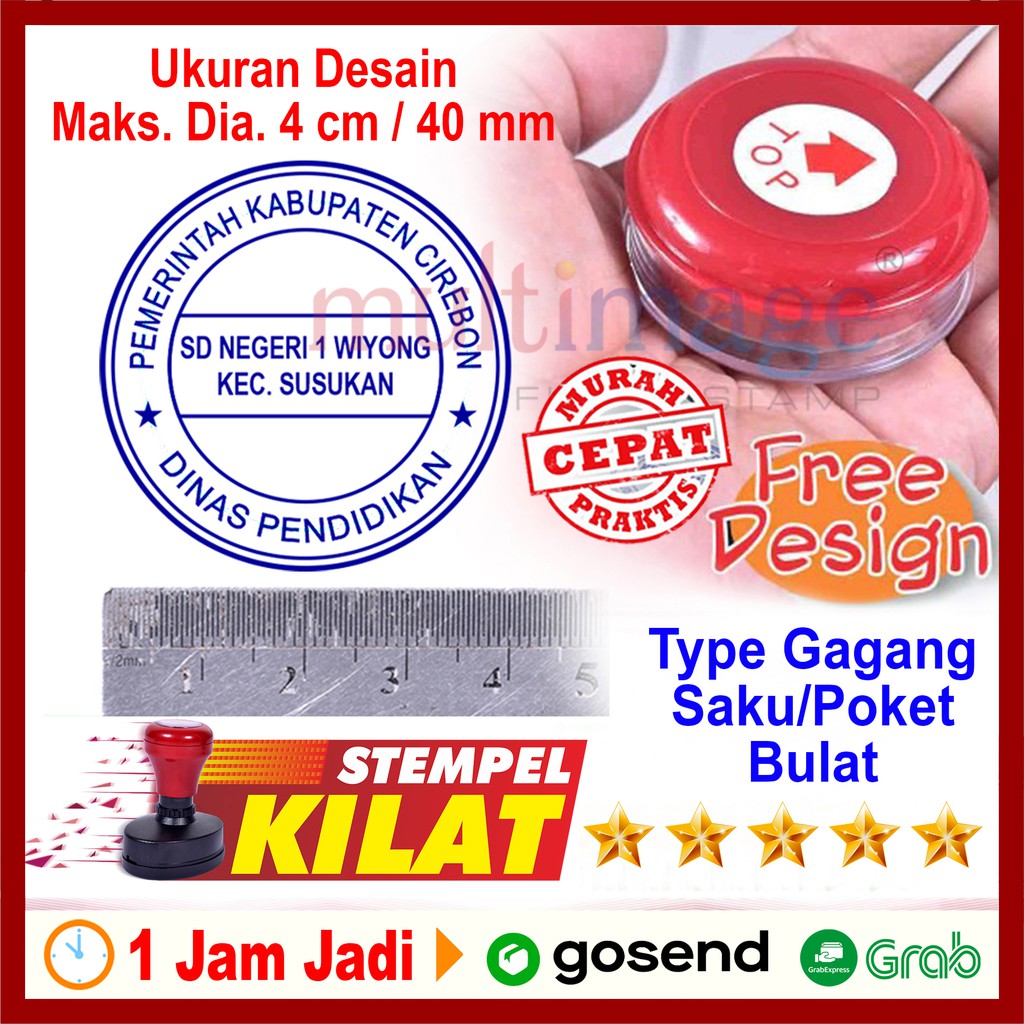 

KILAT Stempel Saku / Poket / Cepuk | Stempel Sekolah / Kuwu / Notaris / Dinas