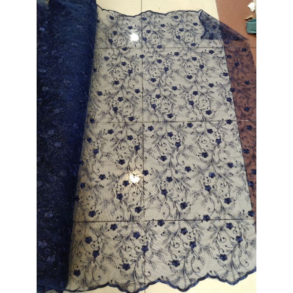 Termurah....! COD KainTile Akar Mutiara Gliter/Tulle Mutiara/Tile Akar Mutiara/Bahan Kebaya