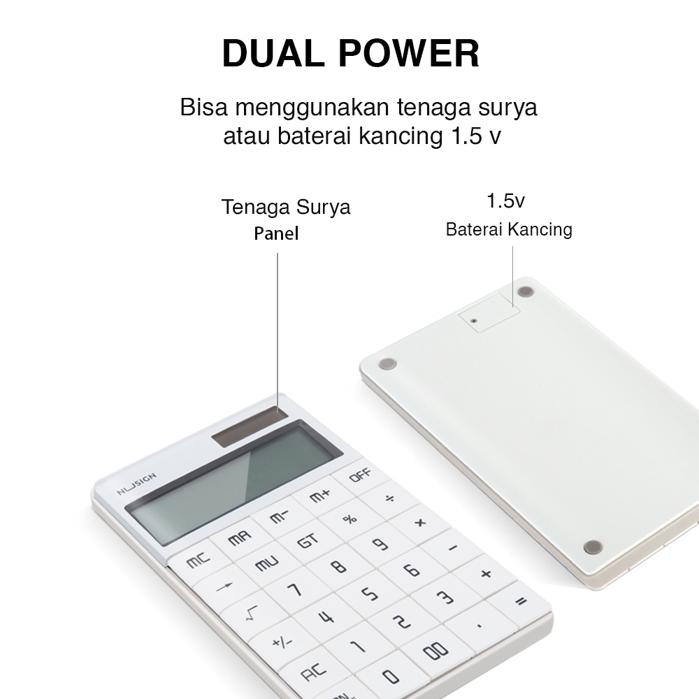 Nusign Calculator / Kalkulator 12Digit LCD Besar Design Modern NS041