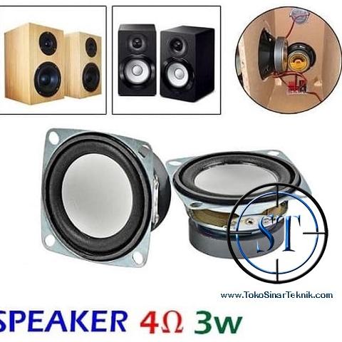 {UY.20No21ᴮ} Speaker Mini 4 Ohm 3W 2" Inch Ful Range Audio Loudspeaker 4R 53mm Kotak Bass Pam8403 So