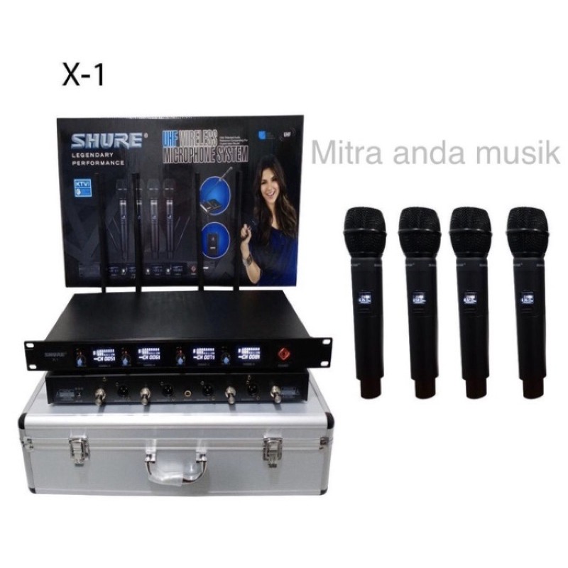 mic microphone wireless uhf wireless shure X1 4 mic handheld