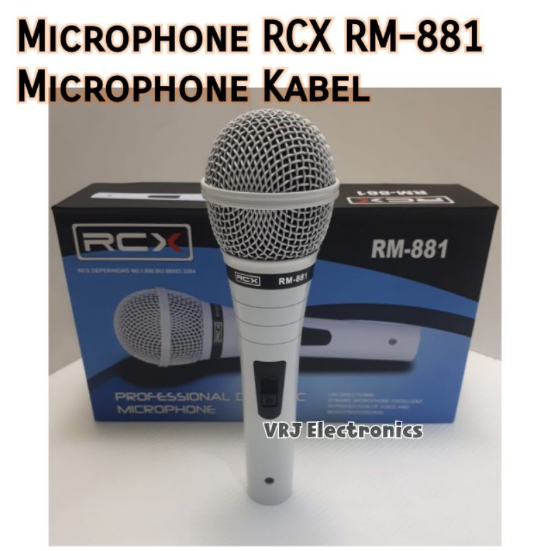 Microphone Kabel RCX RM881 White Professional Dynamic Mikrofon Putih