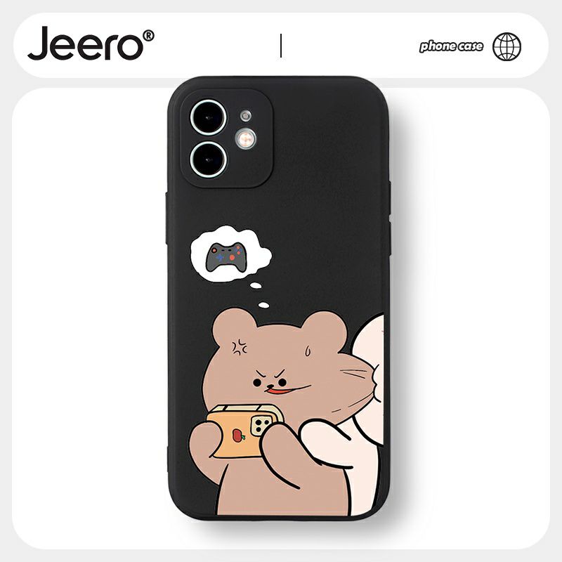 JEERO Cartoon Premium Silicone Soft Case Couple Cute Funny Lucu Shockproof Square Edge