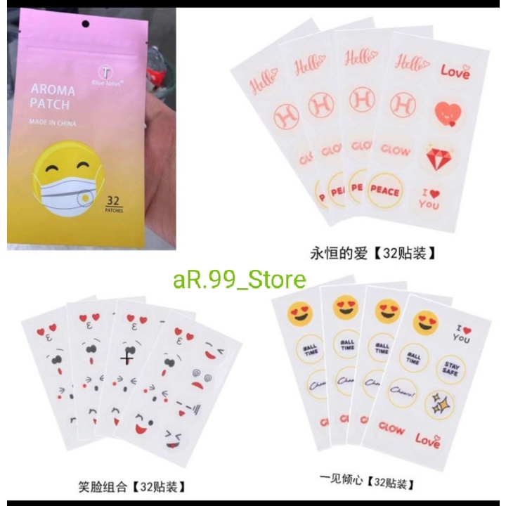 STIKER AROMA TERAPI MASKER STIKER AROMA  PATCH ISI 32 & 12