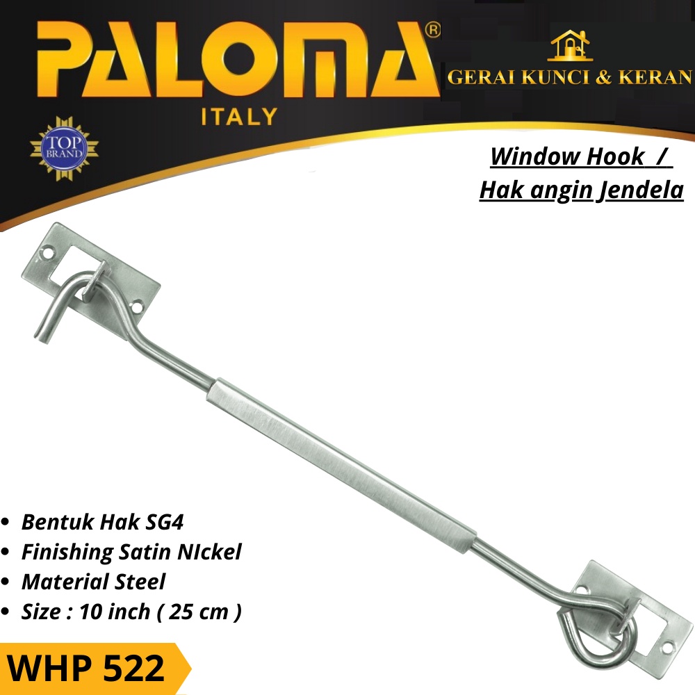 HAK ANGIN PENAHAN JENDELA WHP 522 STEEL 10&quot; INCH 25CM  SN WINDOW HOOK CANTOLAN