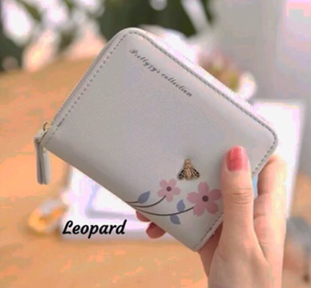 Dompet Mini Lipat Resleting LADYBUG FLOWERS /dompet wanita mini lipat muat banyak ringan