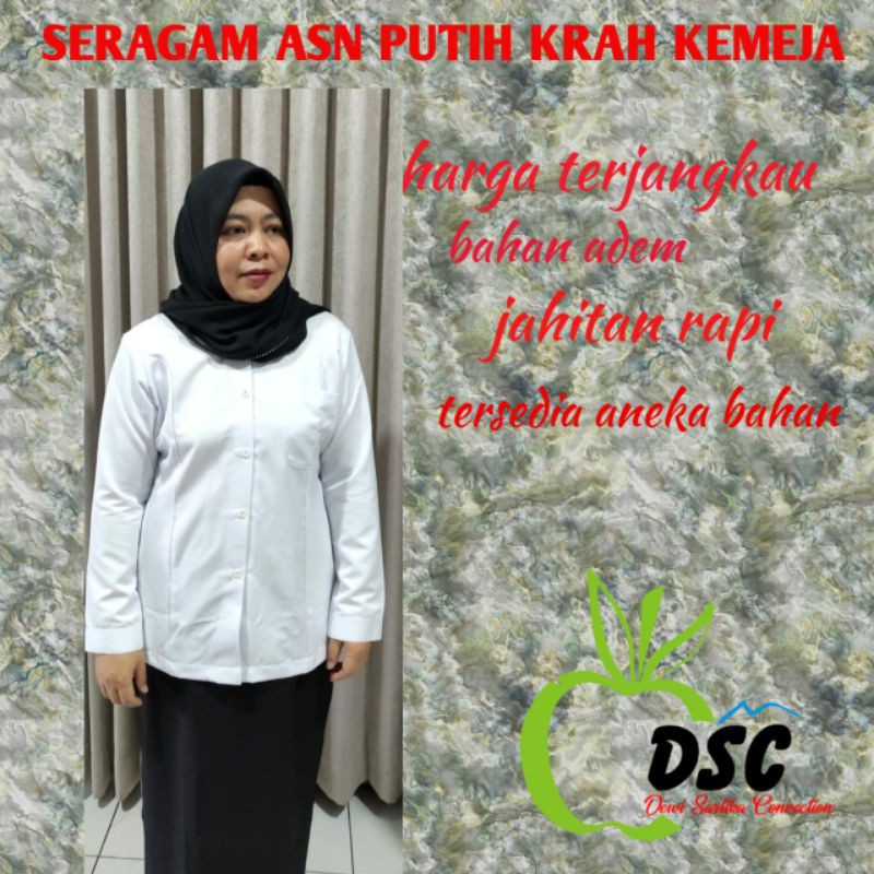 Baju Seragam ASN putih krah Kemeja premium