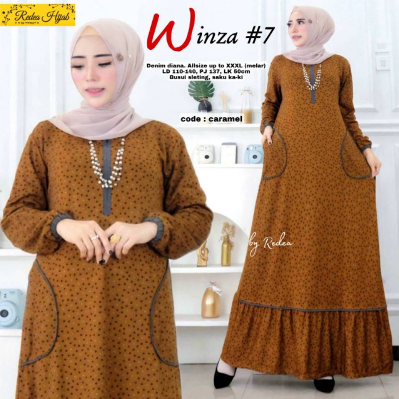 Winza #7 maxy, bahan Denim diana, Ld.±110-140 Pb.137 busui sleting, by Redea