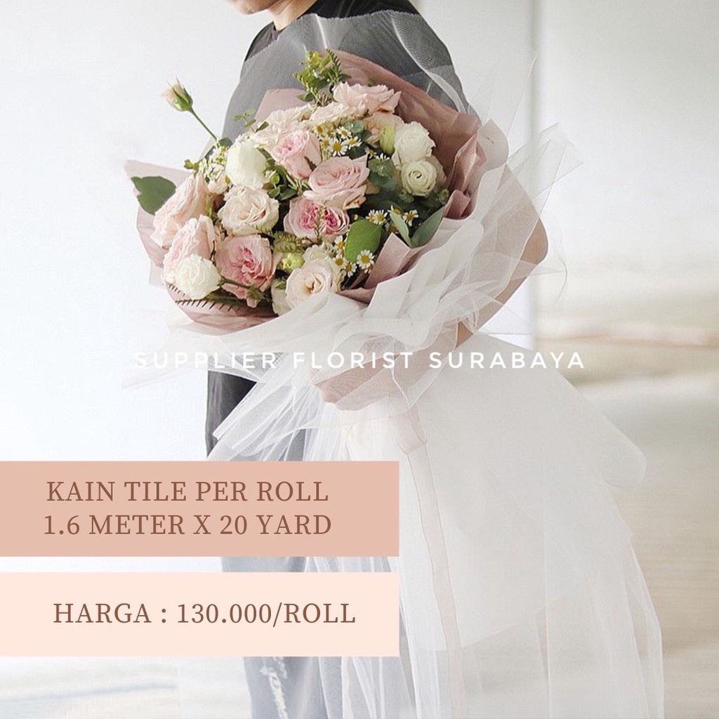 [PER ROLL] KAIN TILE WRAPPING BUNGA WRAP BUNGA KOREA KOREAN STYLE KAIN TILLE TULE TULLE