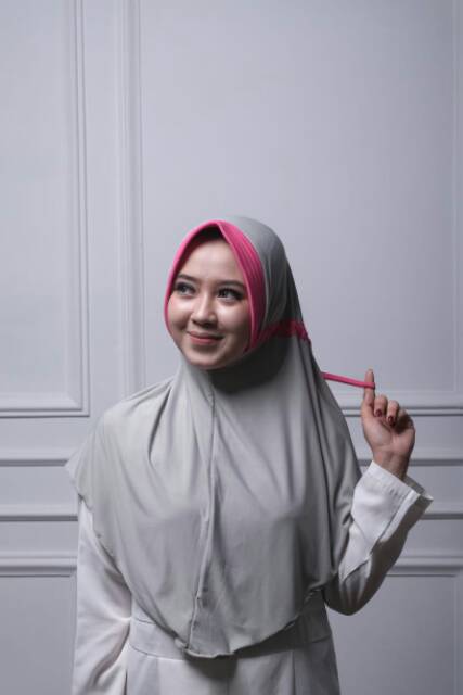 Jilbab Serut Kombinasi JERSEY LYCRA Hijab Instant