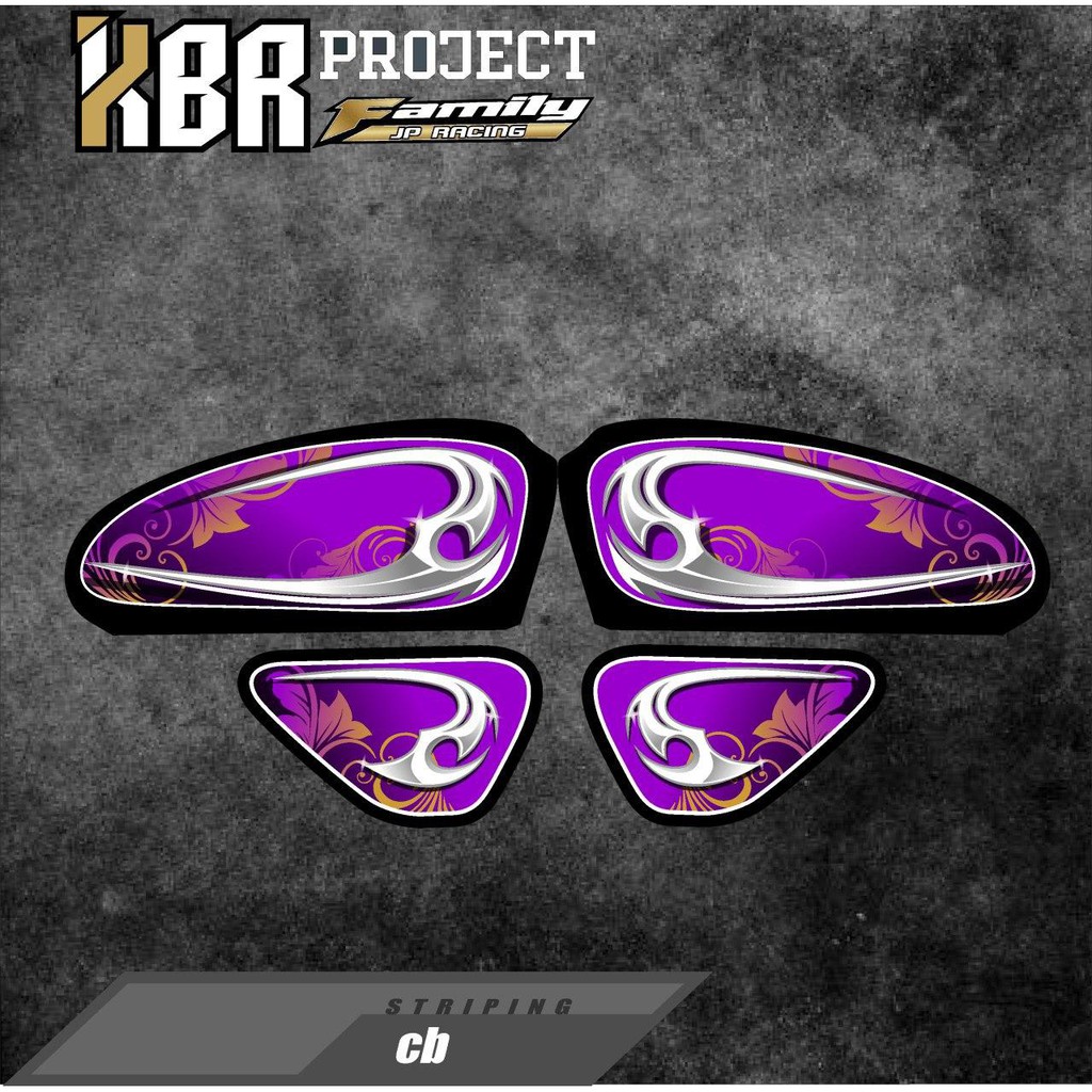 STRIPING VARIASI CB100 - STIKER STRIPING LIST VARIASI HONDA CB100 - Racing 02 GLATIK