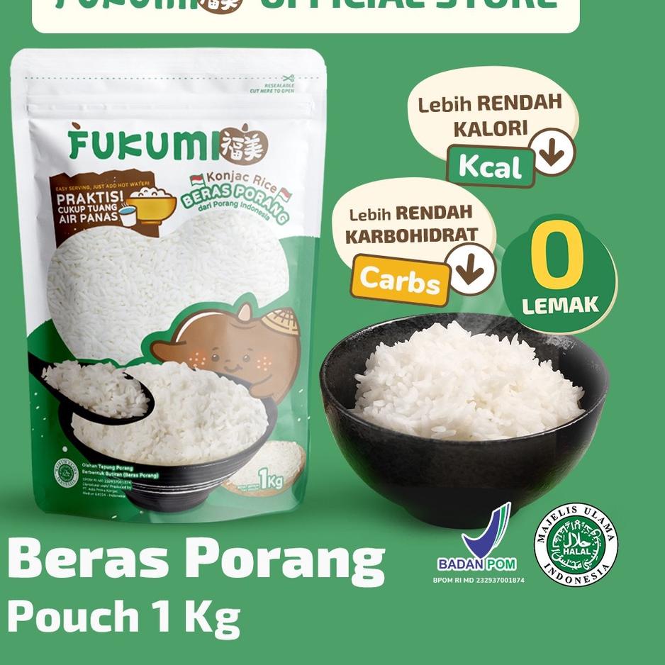 

FUKUMI BERAS PORANG POUCH 1KG - Fukumi Shirataki Beras Konjac Rice Diet Pouch 1 Kg ペ