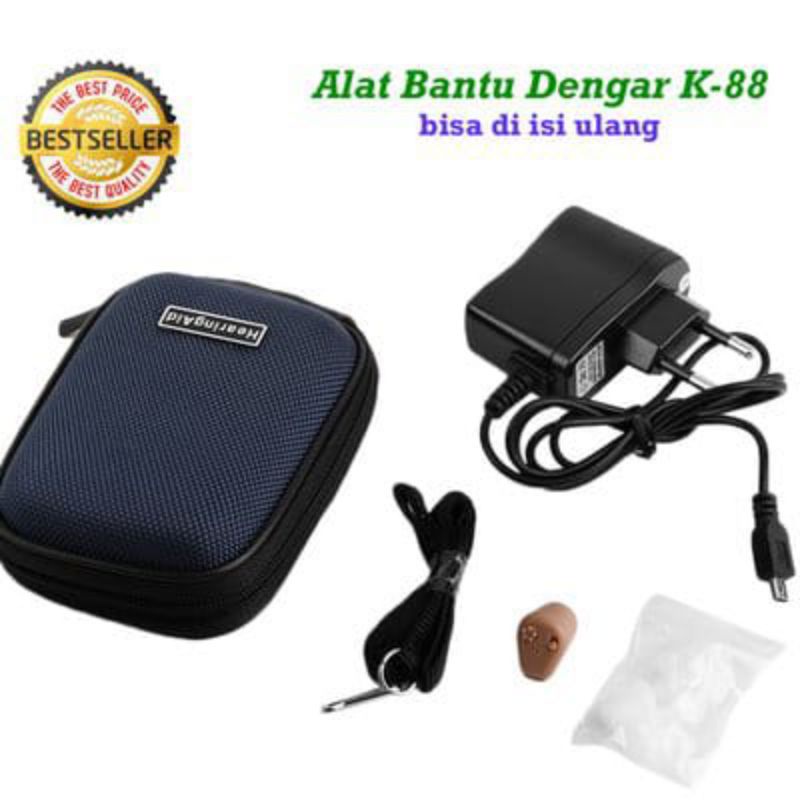 Alat Bantu Dengar Pendengaran Telinga Orang Tua Tuli Hearing Aid Rechargeable Mini Pengeras Suara Original k88