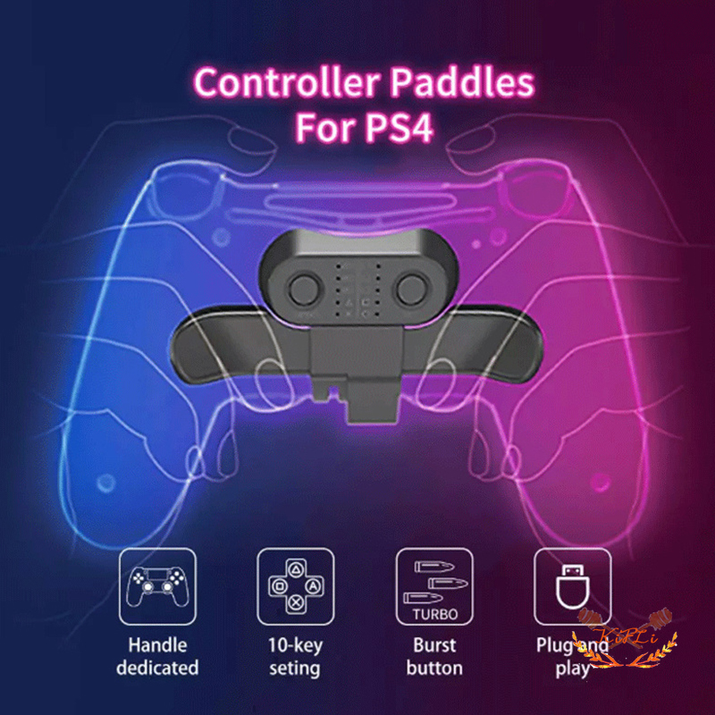 (KIFIL)PS4 Extended Gamepad Tombol Kembali Lampiran Joystick Tombol Belakang dengan Adaptor Kunci Turbo Aksesoris Pengontrol Game