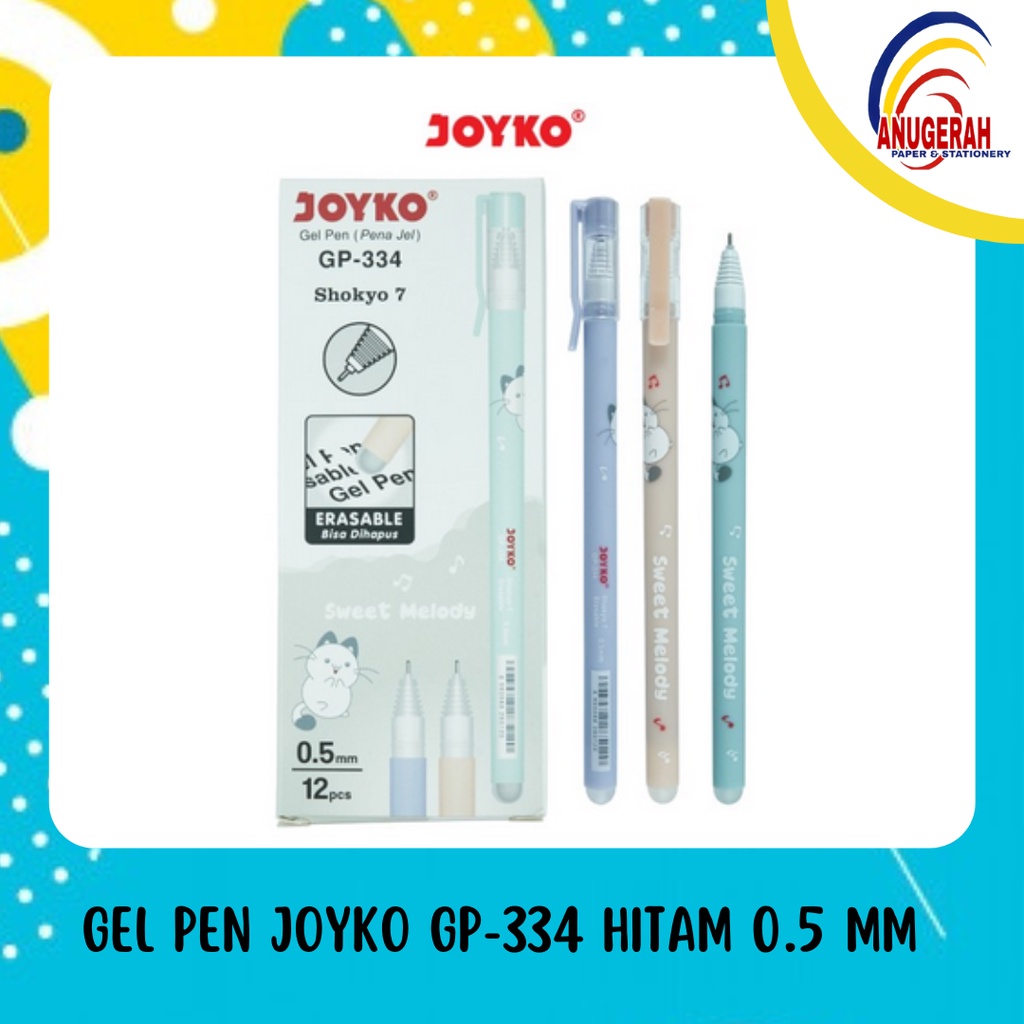 

GEL PEN JOYKO GP-334 HITAM 0.5 MM (BISA DIHAPUS / ERASEABLE) (LSN)