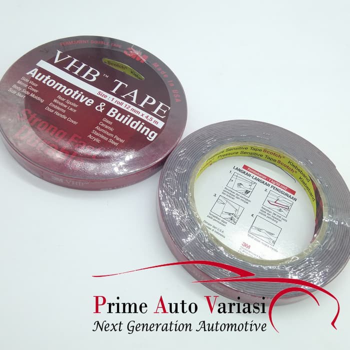 

Double Tape Perekat 3M VHB 12mm x 4.5m Merah Original Double Tape