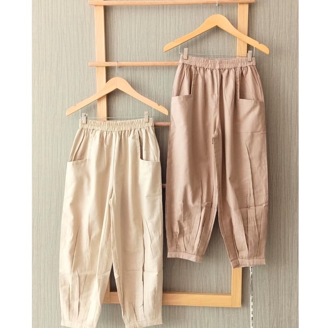 CoD- Hinata Pants- Celana Santai 7/9- Celana Kulot Wanita- Celana Baggy Rami Premium- Celana Panjang-1