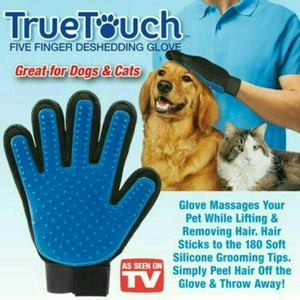 Sarung Tangan Pijat Gromming Bulu Anjing/Kucing True Touch Five FingerJ